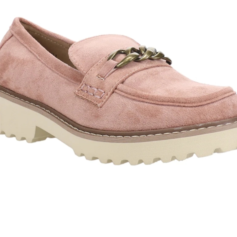Blush Faux Suede Loafers